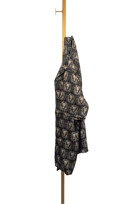 Twill Silk Shirt – Soft Black Baroque Bull Print Statement