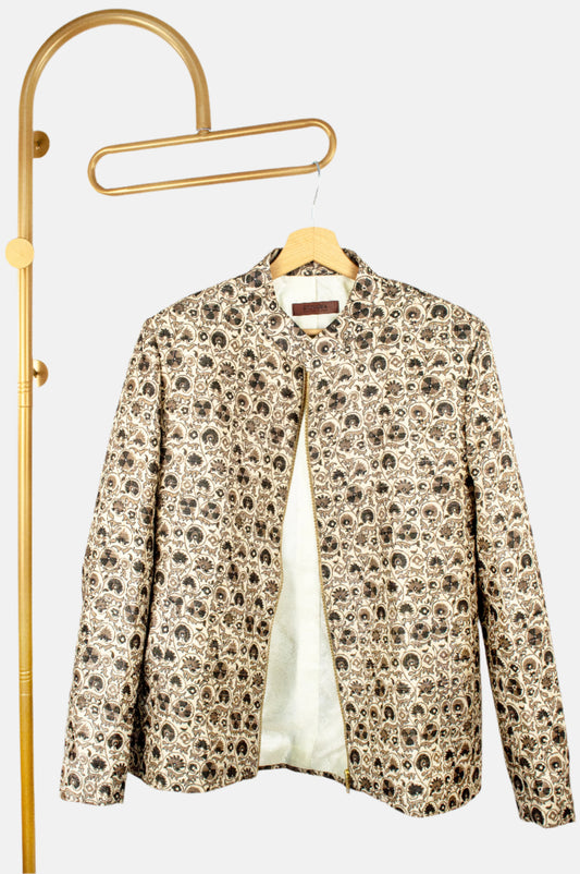 Tussar Silk Statement Zipper Jacket