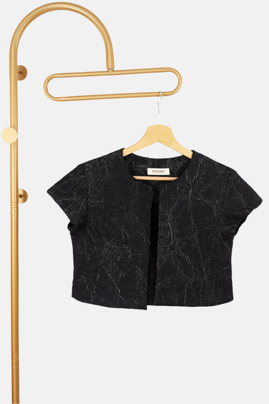 Elegant Pure Crushed Satin Crop Coat