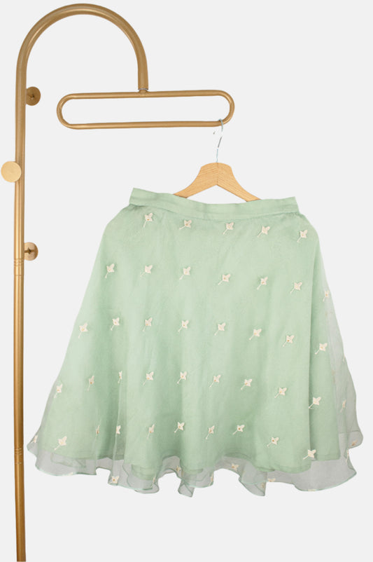 Pure Organza Silk Skirt with Elastic Waist