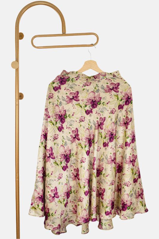 Pashmina Cotton Ankle-Length Skirt - An Orchid Drift