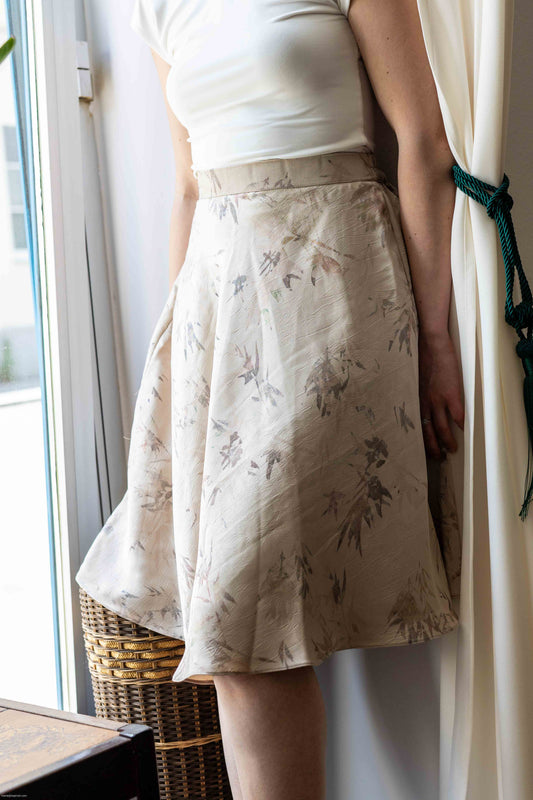 Pure Satin Crush Knee Length with Elastic Waist