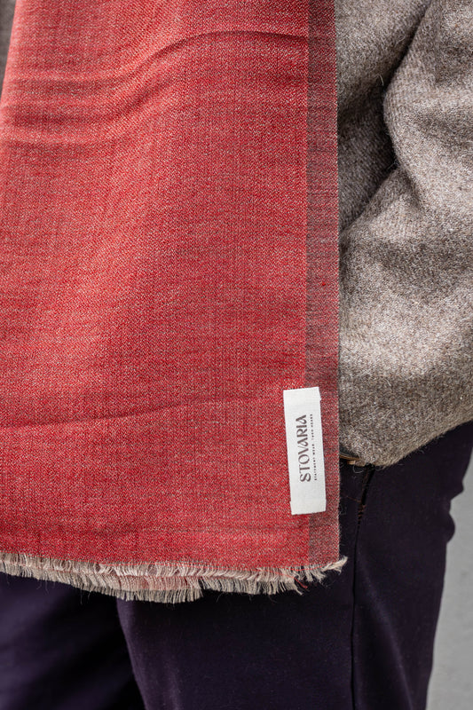 Handwoven 100% Pashmina Red Scarf | Lightweight Cashmere Wrap