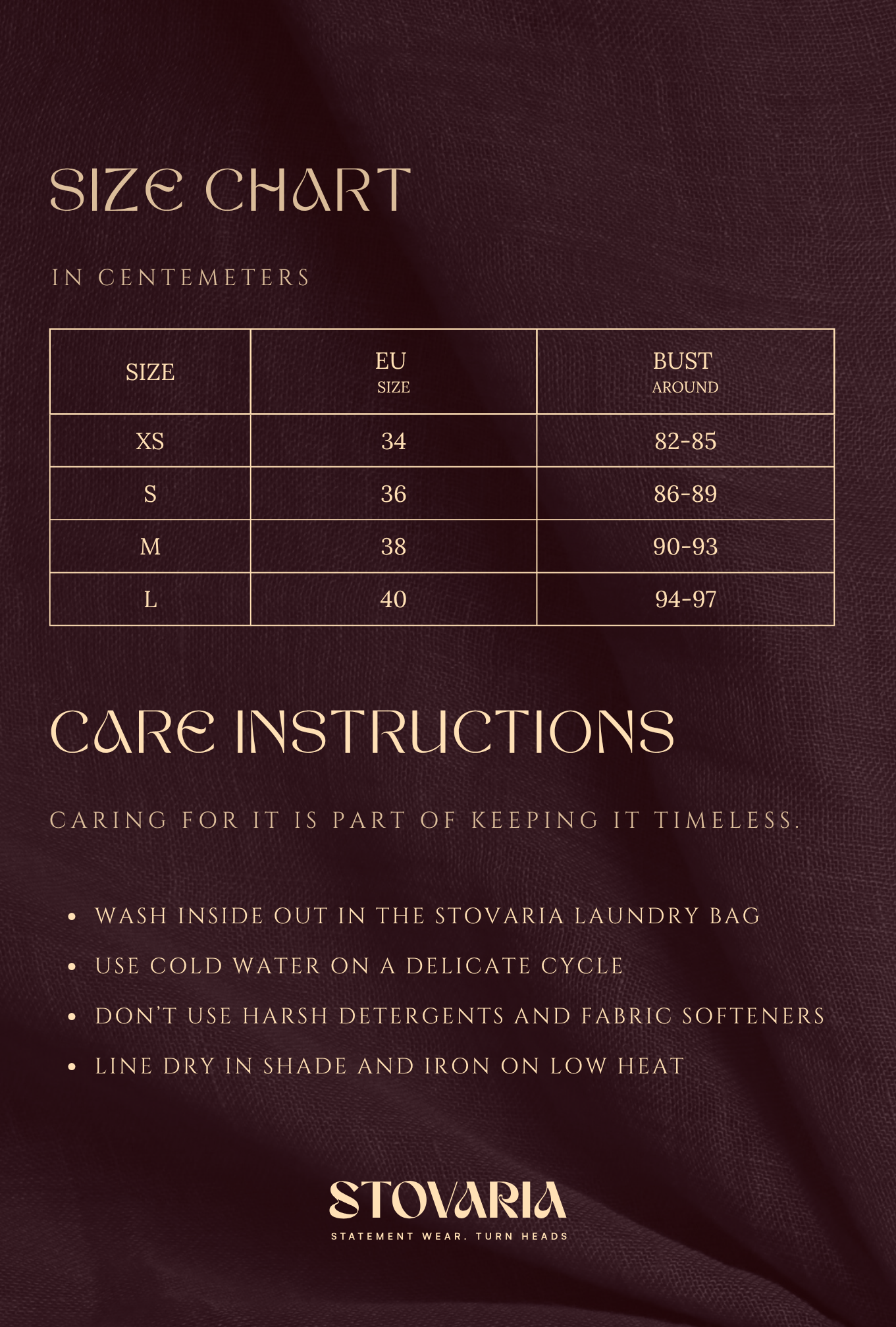 Size chart for Embroidered Pure Tussar Silk Tank Top with Wooden Button