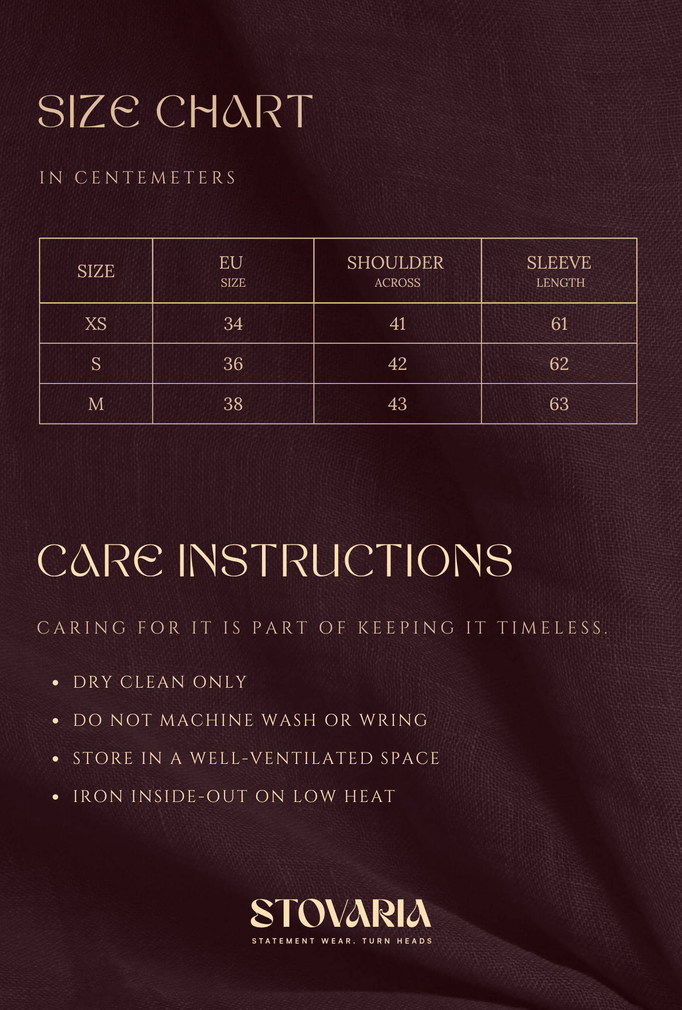 Size chart for Unisex Lapel-Free Blazer in Pure Tussar Silk with Graphic Checks