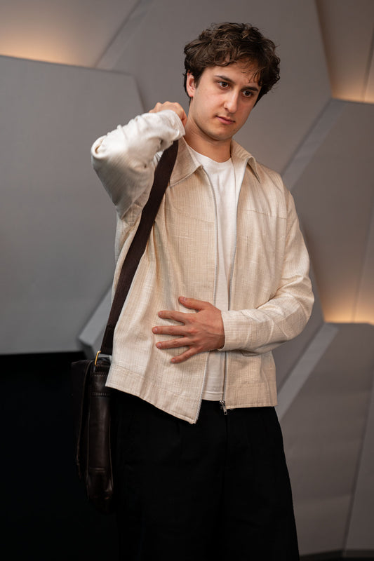 Handwoven Jute and Raw Silk Blend Jacket
