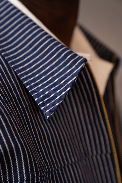 Handwoven Kala Cotton Stripes Blue Jacket