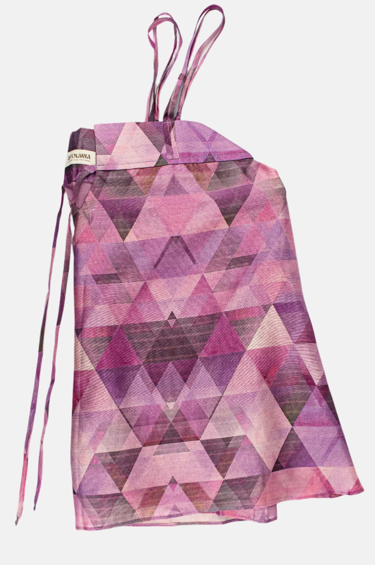 Geometric Strappy Top in Pure Tussar Silk with Tie-Front Detail