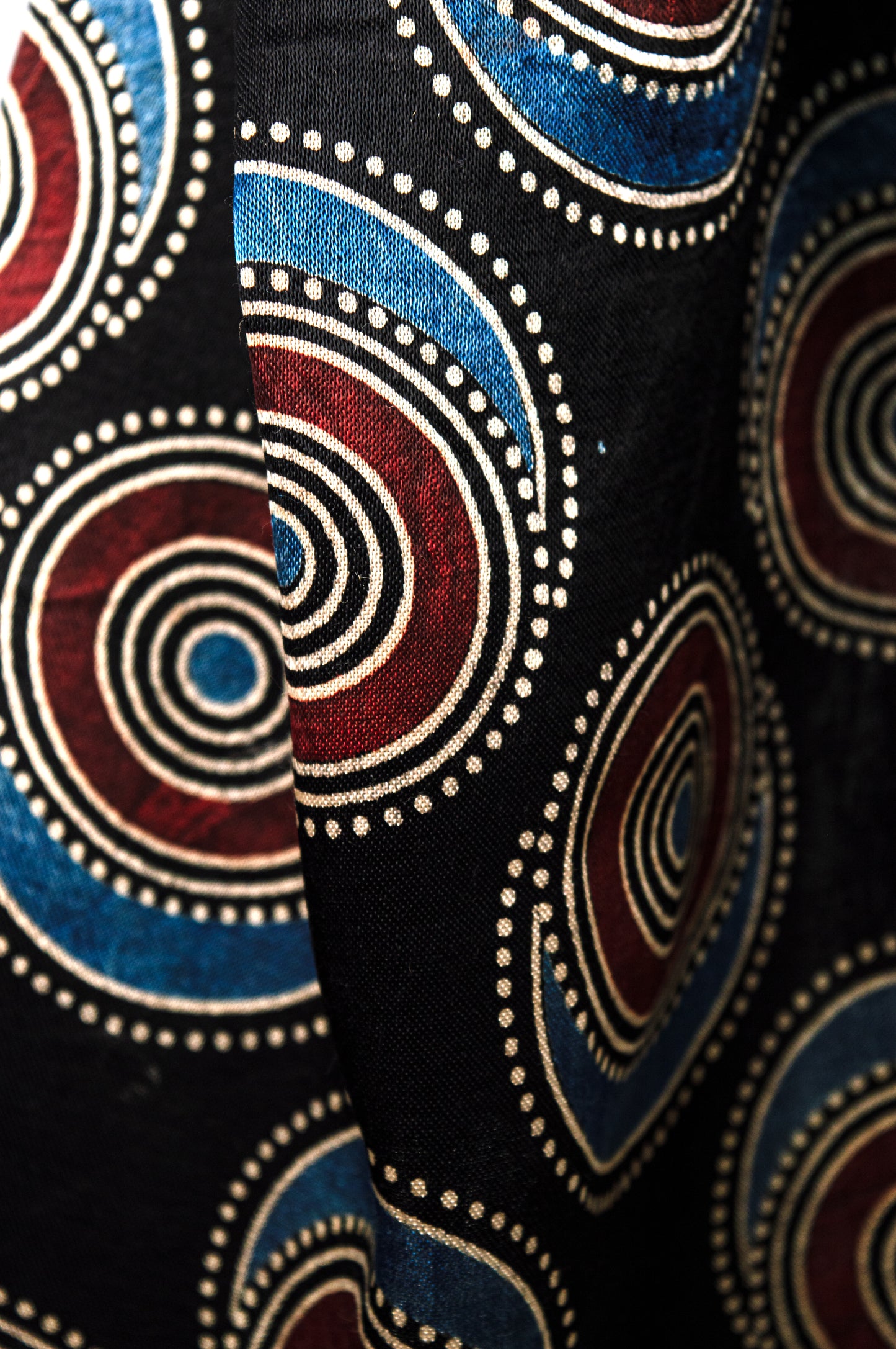 Sleeveless Circular Print Top in Mashru Silk with Natural Shine
