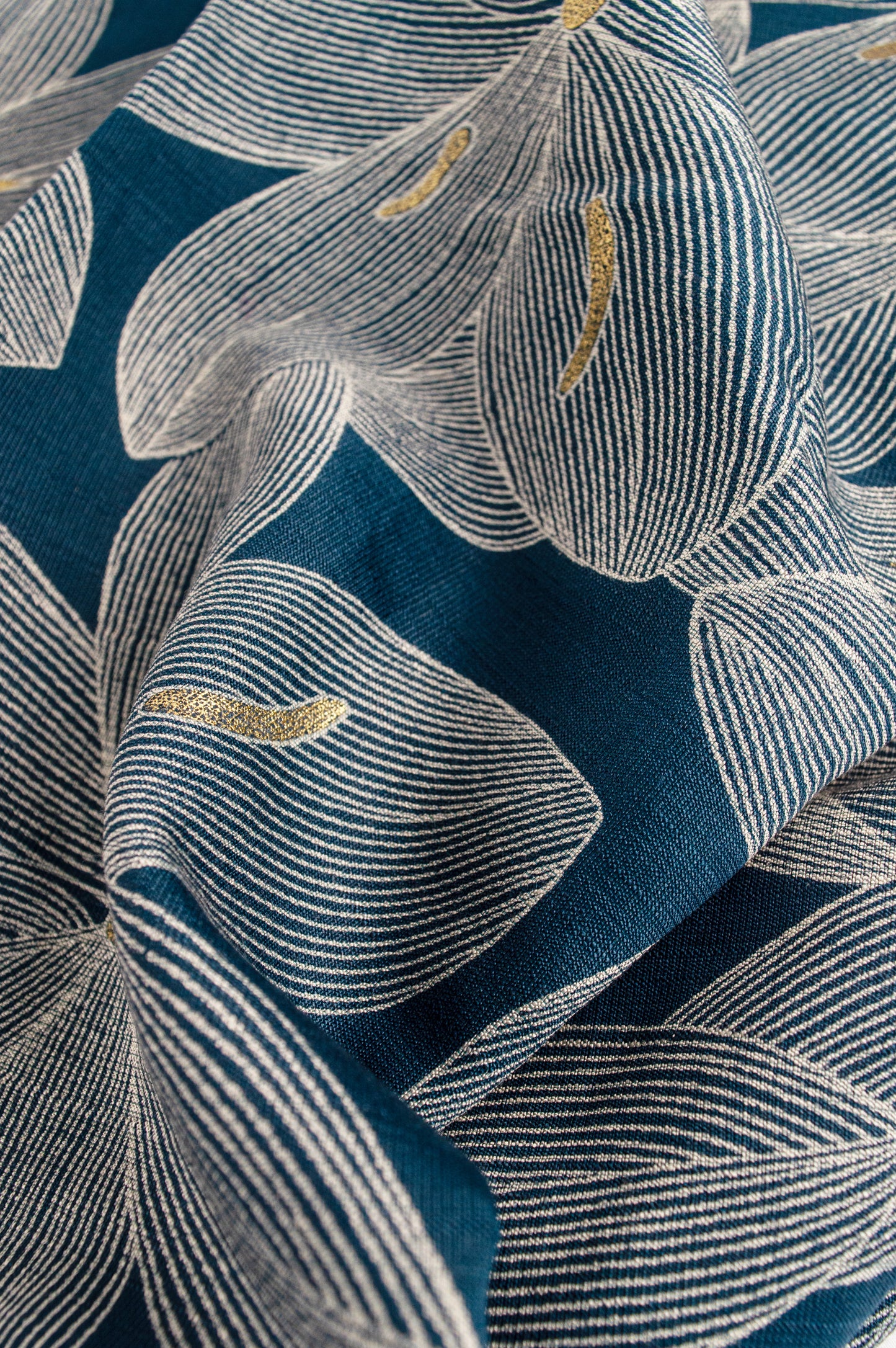 Ankle-Length Cotton Skirt – Bold Botanicals on Deep Blue