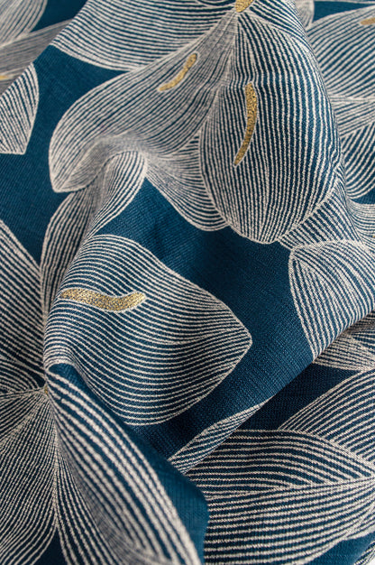Ankle-Length Cotton Skirt – Bold Botanicals on Deep Blue