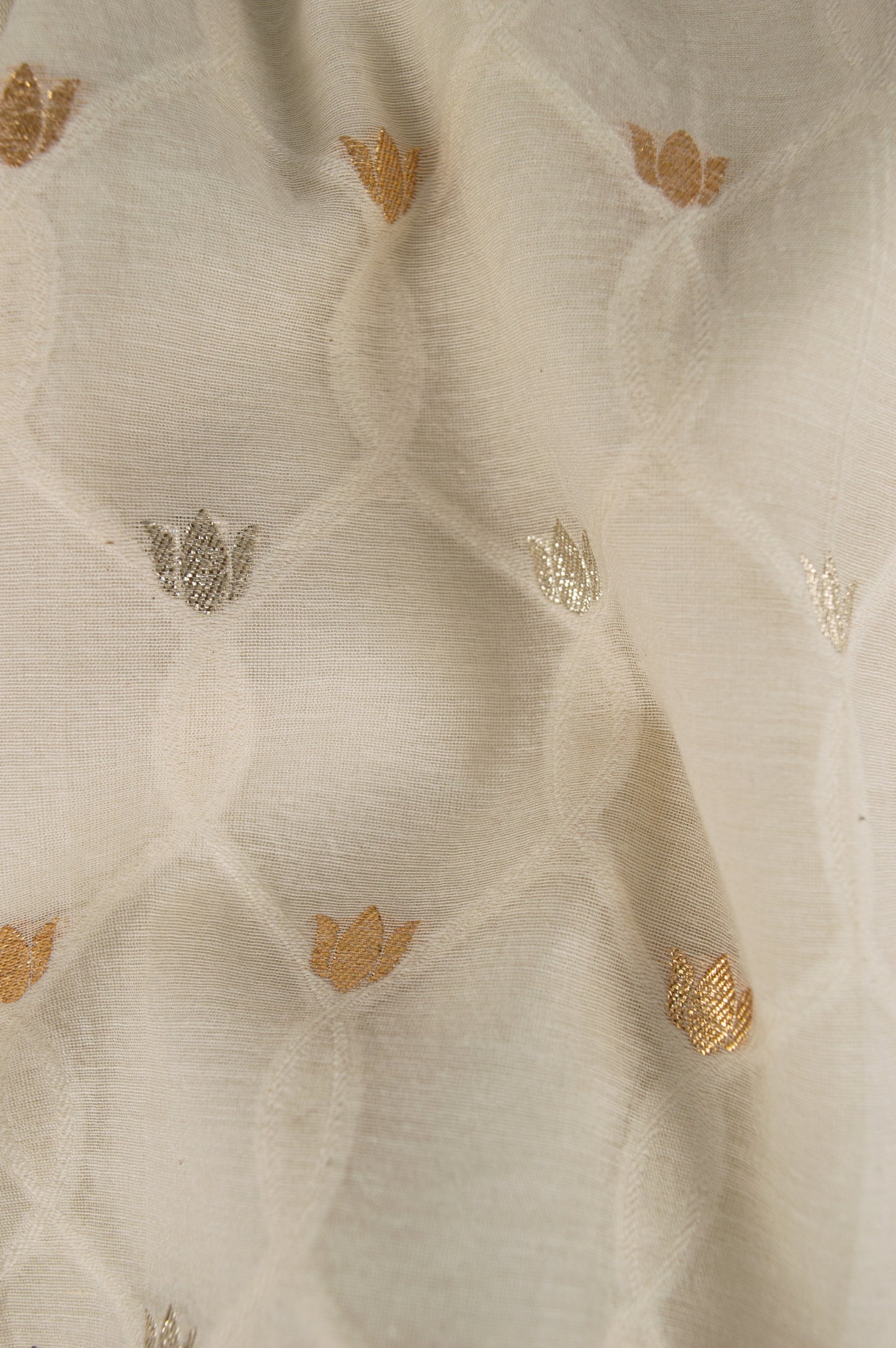 Pure Cotton Cropped Coat with Gold Thread Embroidery