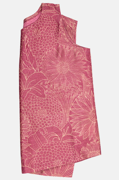 Floral Sleeveless Top in Pure Tussar Silk with Soft Lining
