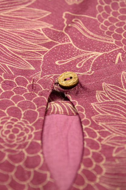 Floral Sleeveless Top in Pure Tussar Silk with Soft Lining