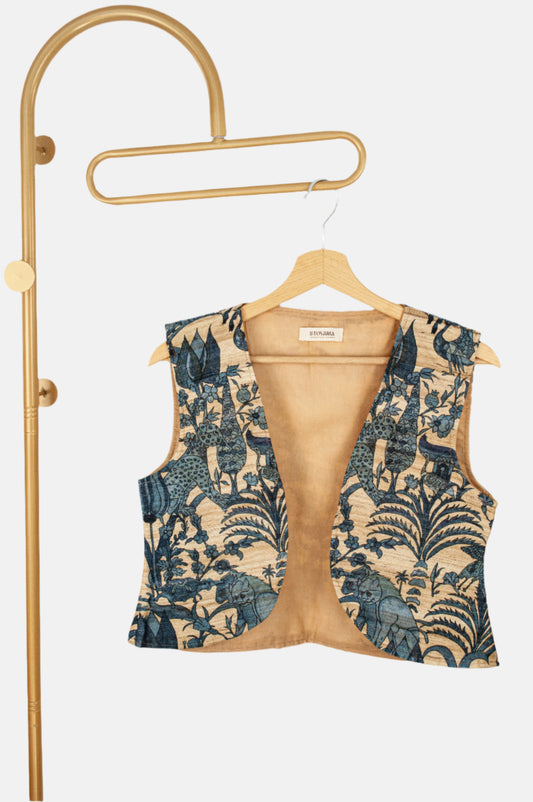 Pure Tussar Silk Vest – Handwoven Story in Natural Elegance