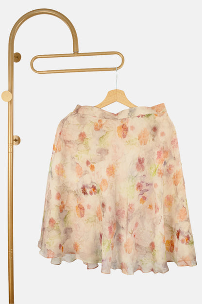 Pure Organza Silk Skirt - Pastel Bloom