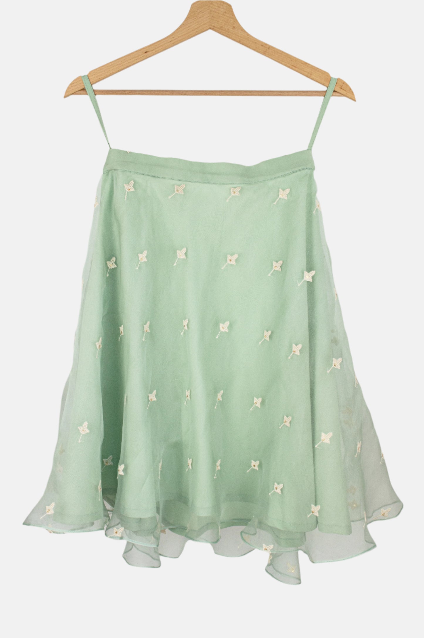 Pure Organza Silk Skirt with Elastic Waist