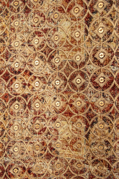 Golden Jacquard Jacket – A Regal Weave of Silk Tapestry