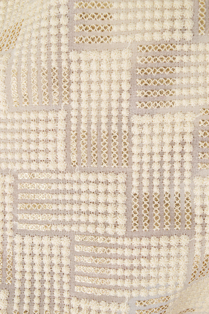 Pure Textured Georgette Top with Woven Grid Pattern