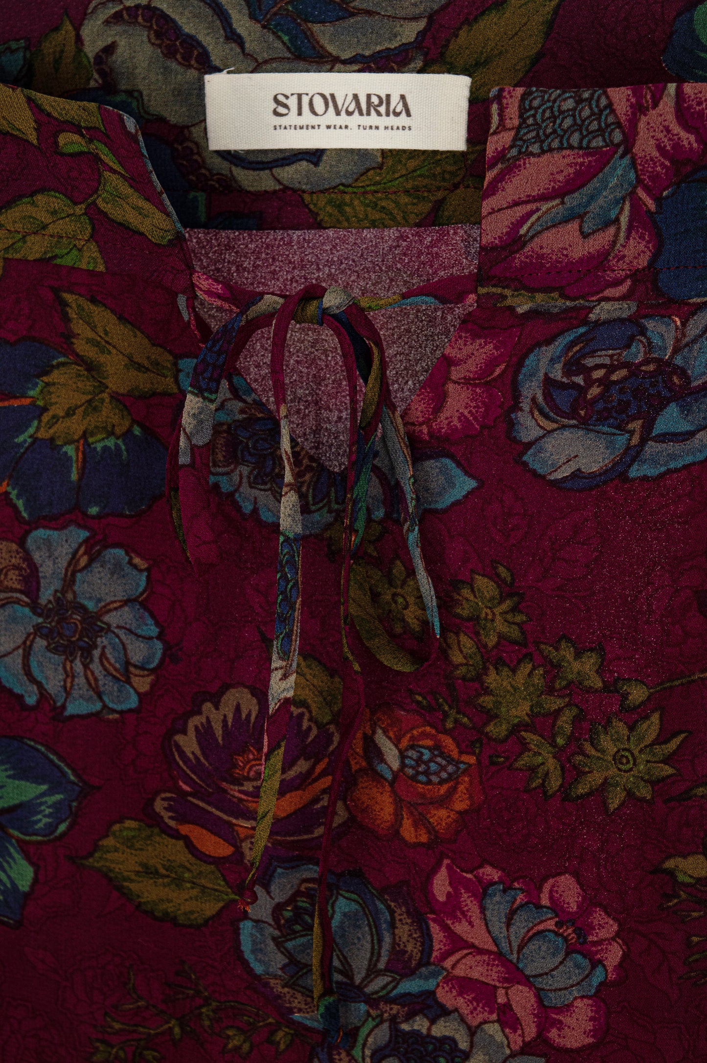 Pure Crepe Silk Floral Strappy Top with Front Tie Detail