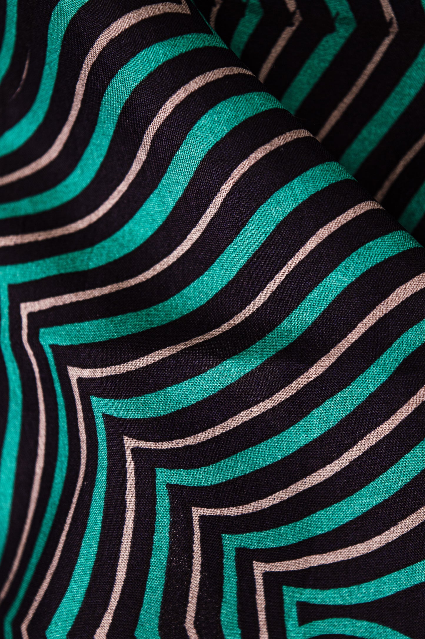 Optical Stripe Strappy Top in 100% Pure Silk with Tie Front