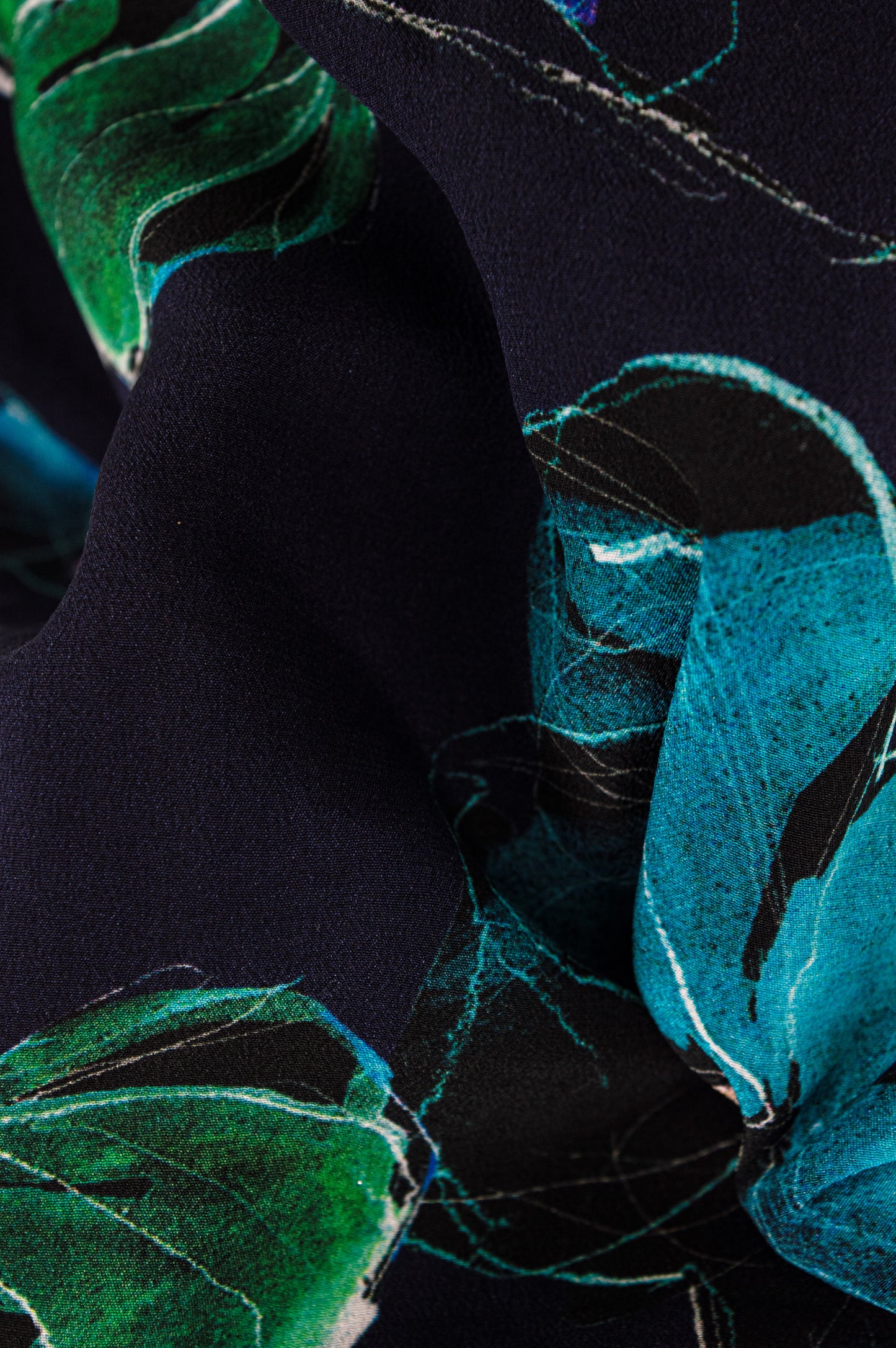 Elegant Blue Floral Silk Top – 100% Crepe Silk Strappy Summer Blouse | One of a Kind
