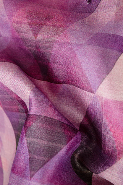 Geometric Strappy Top in Pure Tussar Silk with Tie-Front Detail