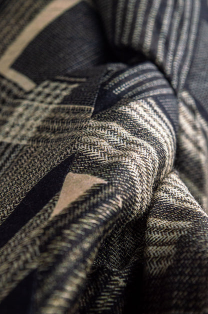 Unisex Lapel-Free Blazer in Pure Tussar Silk with Graphic Checks