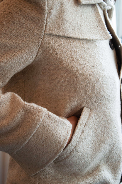 Handwoven Yak Wool Cropped Jacket | Sustainable Himalayan Coat | Wool Overshirt