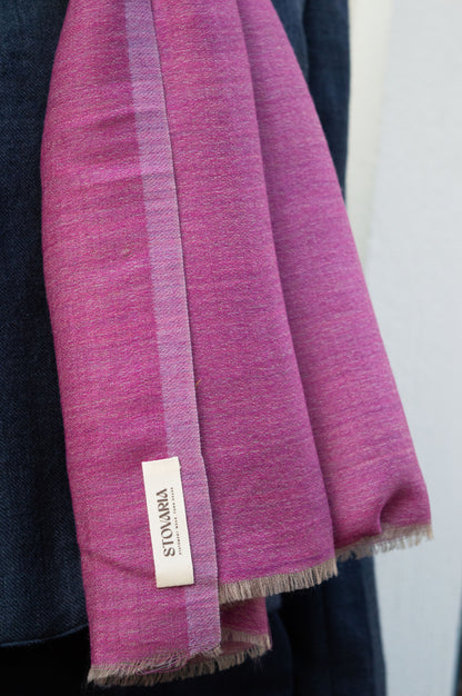 Handwoven 100% Pashmina Pink Scarf | Lightweight Cashmere Wrap