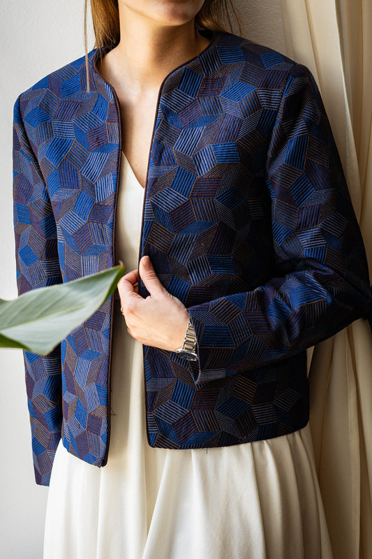 Tussar Silk Jacket – Full Thread Embroidered Statement Piece