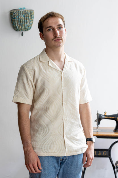 Premium Jacquard Linen Cotton Shirt with Mul Cotton Lining