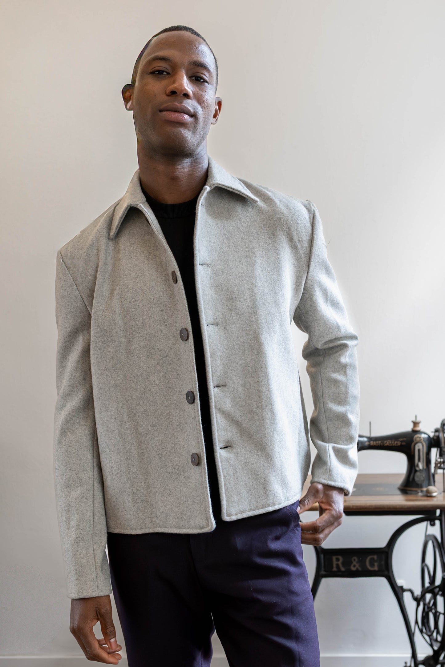 Handcrafted Pure Wool Felt Jacket | Grey Wool Coat