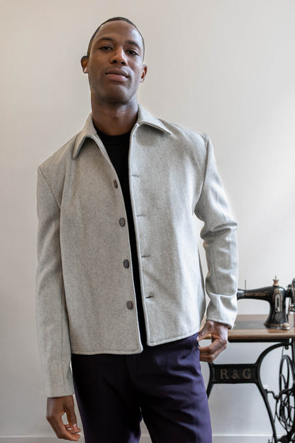 Handcrafted Pure Wool Felt Jacket | Grey Wool Coat