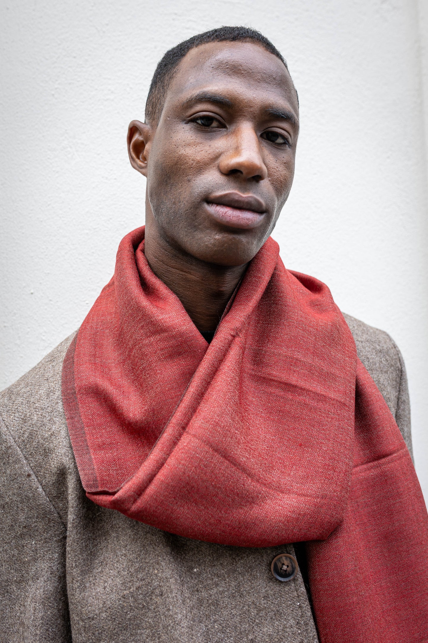 Handwoven 100% Pashmina Red Scarf | Lightweight Cashmere Wrap