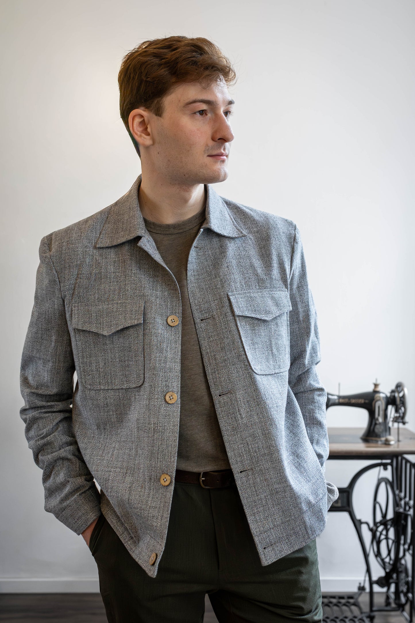 Handwoven Yak Wool Blend Shacket | Unisex Boxy Overshirt | Wool shirt