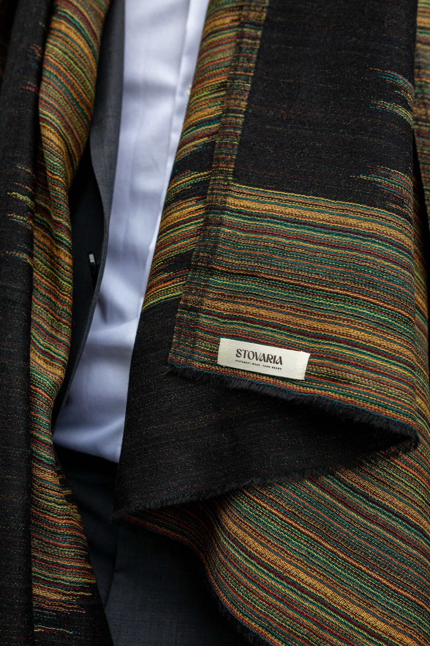 Handwoven 100% Pashmina Black Scarf | Lightweight Cashmere Wrap