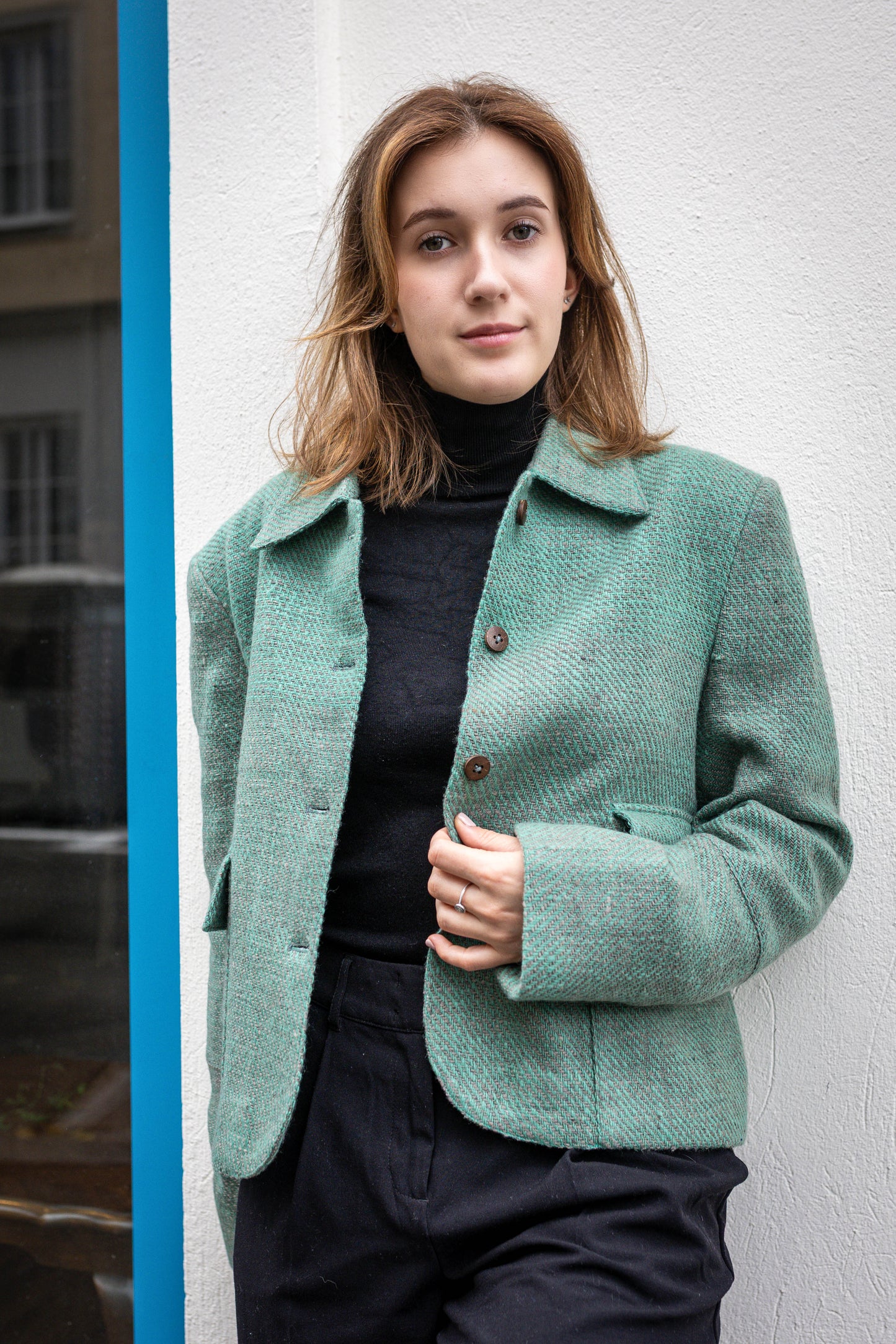 Handwoven Himalayan Yak Wool Cropped Jacket | Naturally Dyed | Wool Overshirt
