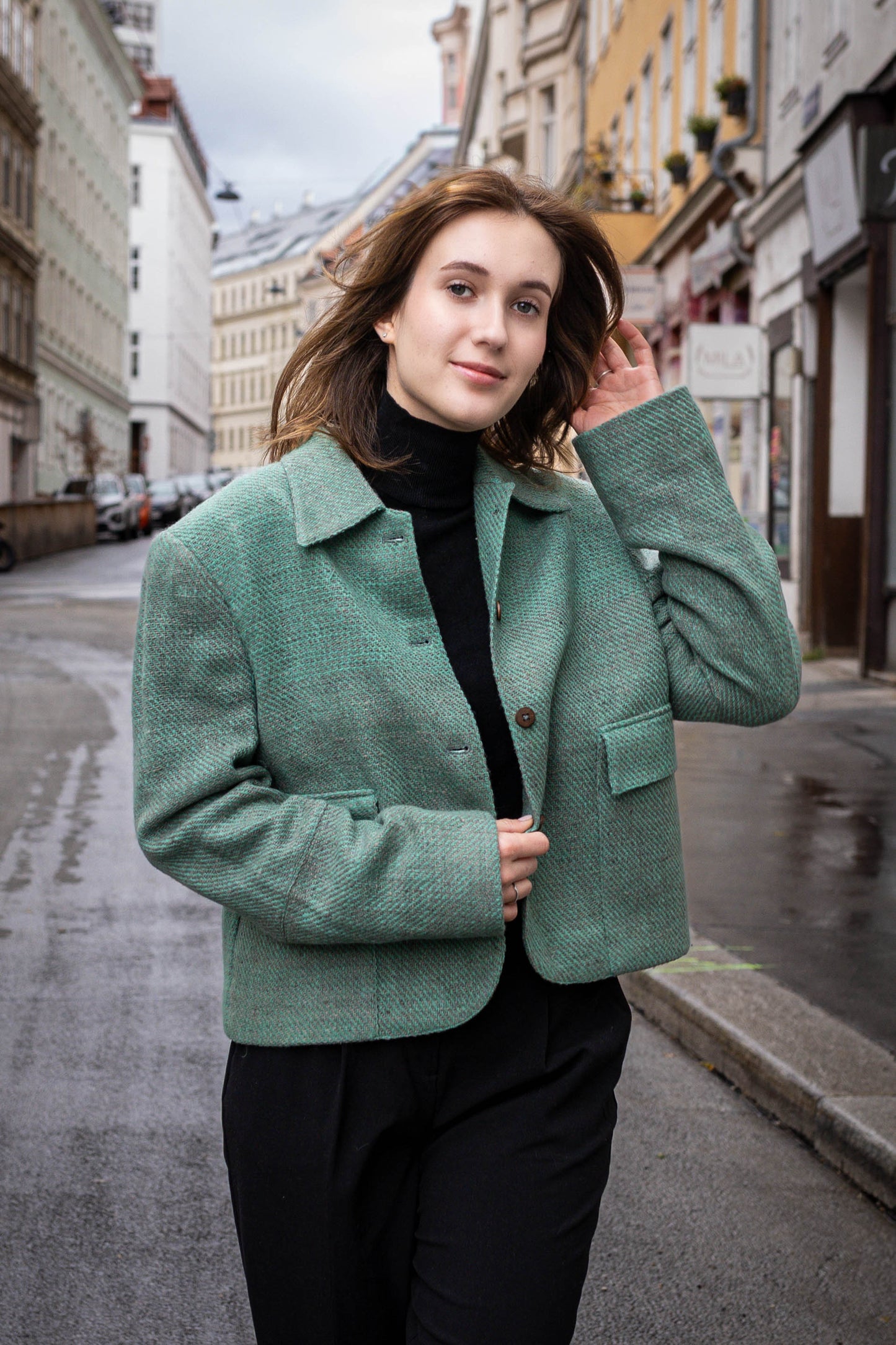 Handwoven Himalayan Yak Wool Cropped Jacket | Naturally Dyed | Wool Overshirt