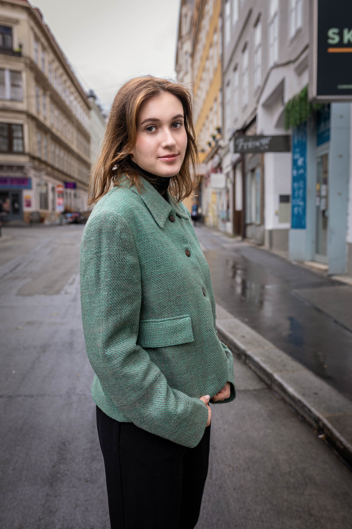 Handwoven Himalayan Yak Wool Cropped Jacket | Naturally Dyed | Wool Overshirt