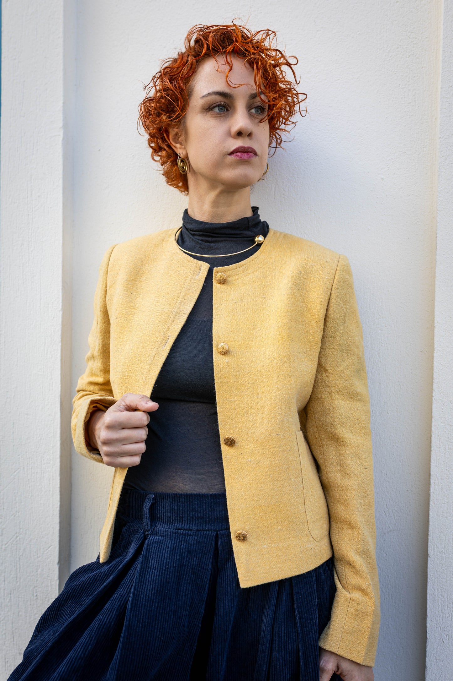 Handwoven Merino Wool Cropped Jacket | Sustainable Artisan Coat | Wool Overshirt