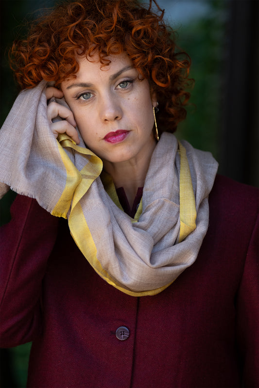 Golden Sand Pashmina Handwoven Scarf