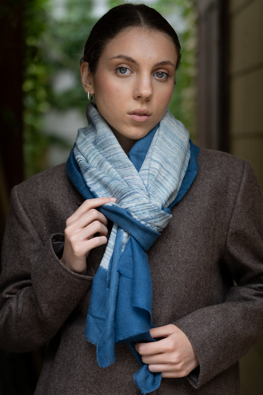 Hand brush-painted Pashmina Handwoven Scarf