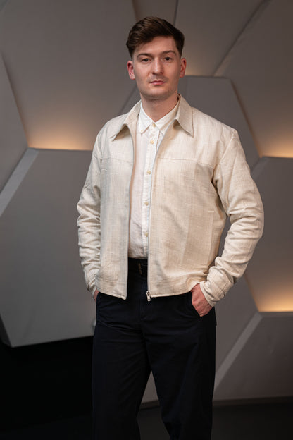 Handwoven Jute and Raw Silk Blend Jacket
