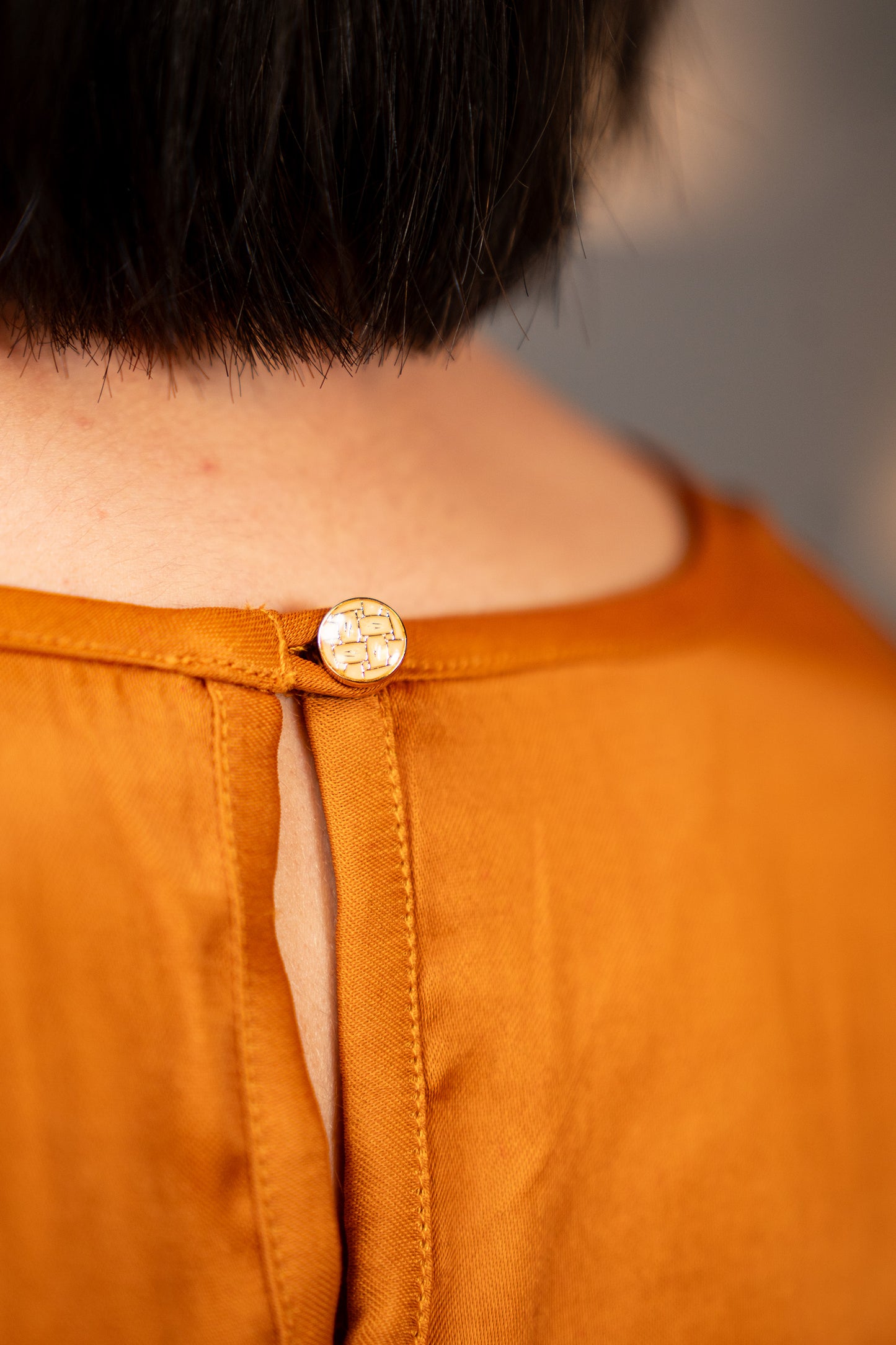 Pure Banana Silk Flowy Blouse In Sunset Orange