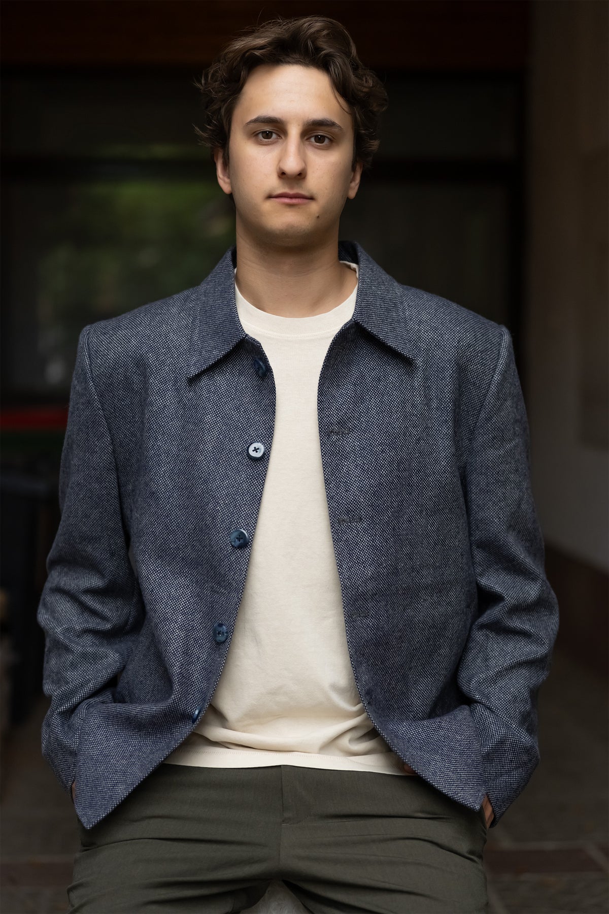 Indigo Himalayan Yak Wool Handwoven Jacket