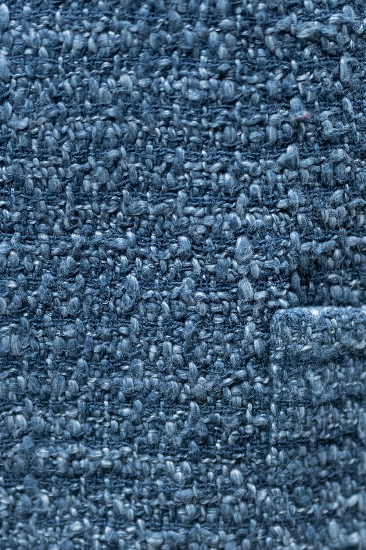 Handwoven Textured Wool Winter Jacket in Blue