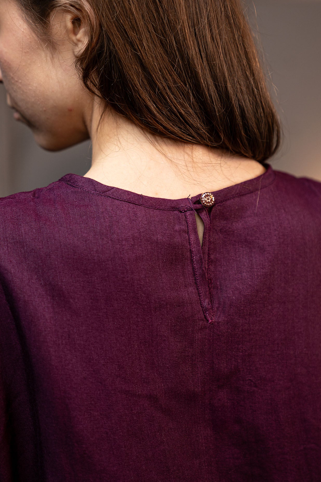 Wine Red Handwoven Cotton Silk Structured Sleeveless Top