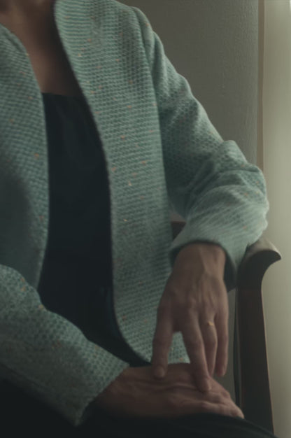 Blue Velvet Jacket – Embroidered Statement in Plush Texture